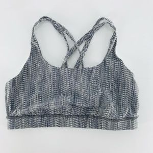 lululemon athletica Gray Patterned Strappy Sports Bra